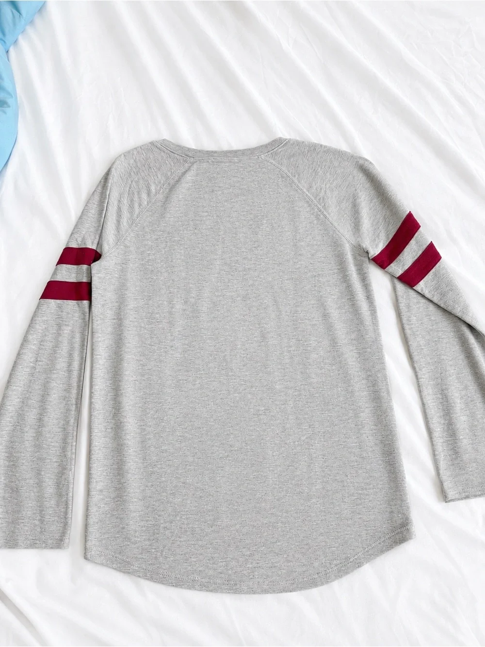 Florida State Seminoles Long Sleeve Tee Gray Maroon Striped Sleeves Size M